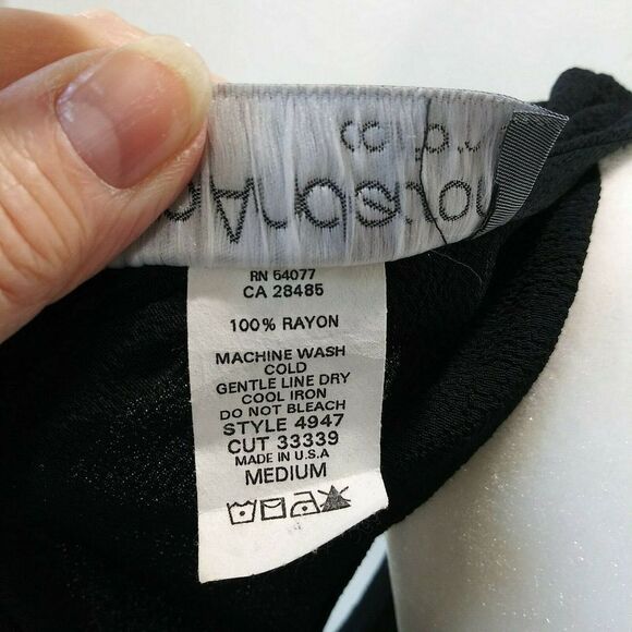 CAbi Carol Anderson Vintage Sleeveless Black Maxi Dress Sz M Stretch Rayon Y2K - Picture 8 of 10